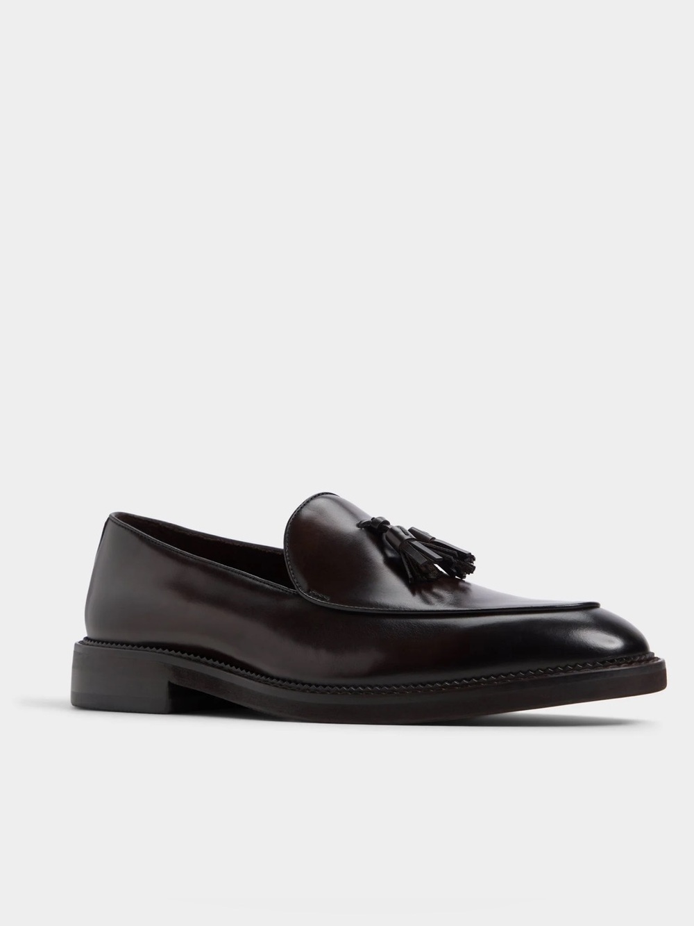 Aldo Portos-201 Men's Leather Tassel Loafers in Dark Brown
